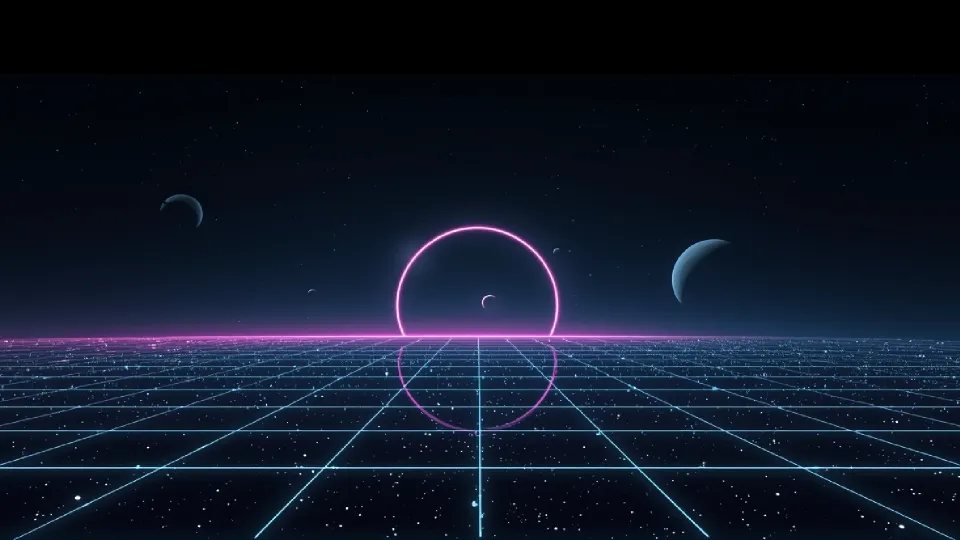 Sci-fi horizon with distant planets